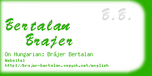 bertalan brajer business card