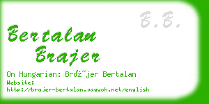 bertalan brajer business card